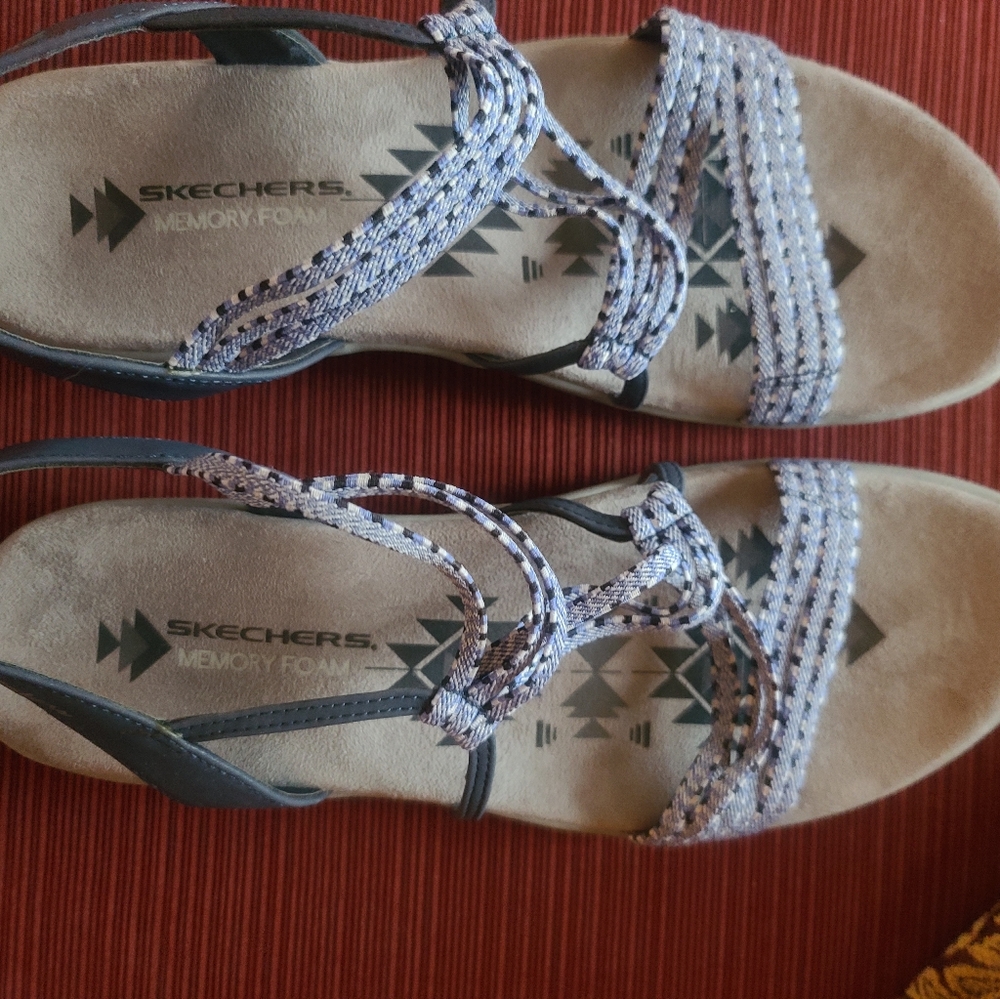 Skechers Memory Foam Blue Sandals - Size 12